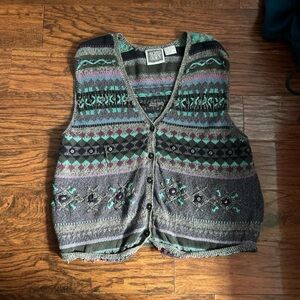 Women's Multicolor Knit Vest